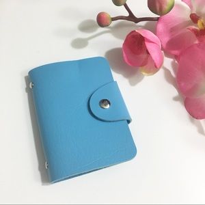 Blue Photo / Card Leather Wallet